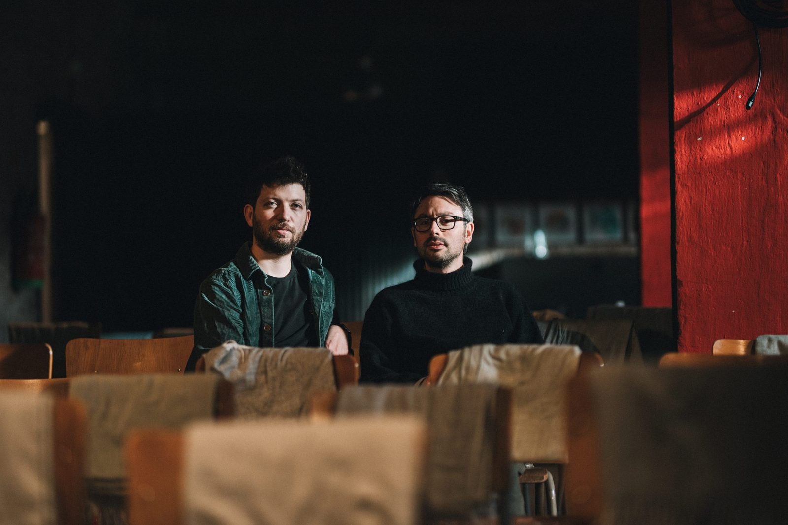 Gabriele di Franco and Francesco Negro in an empty theatre