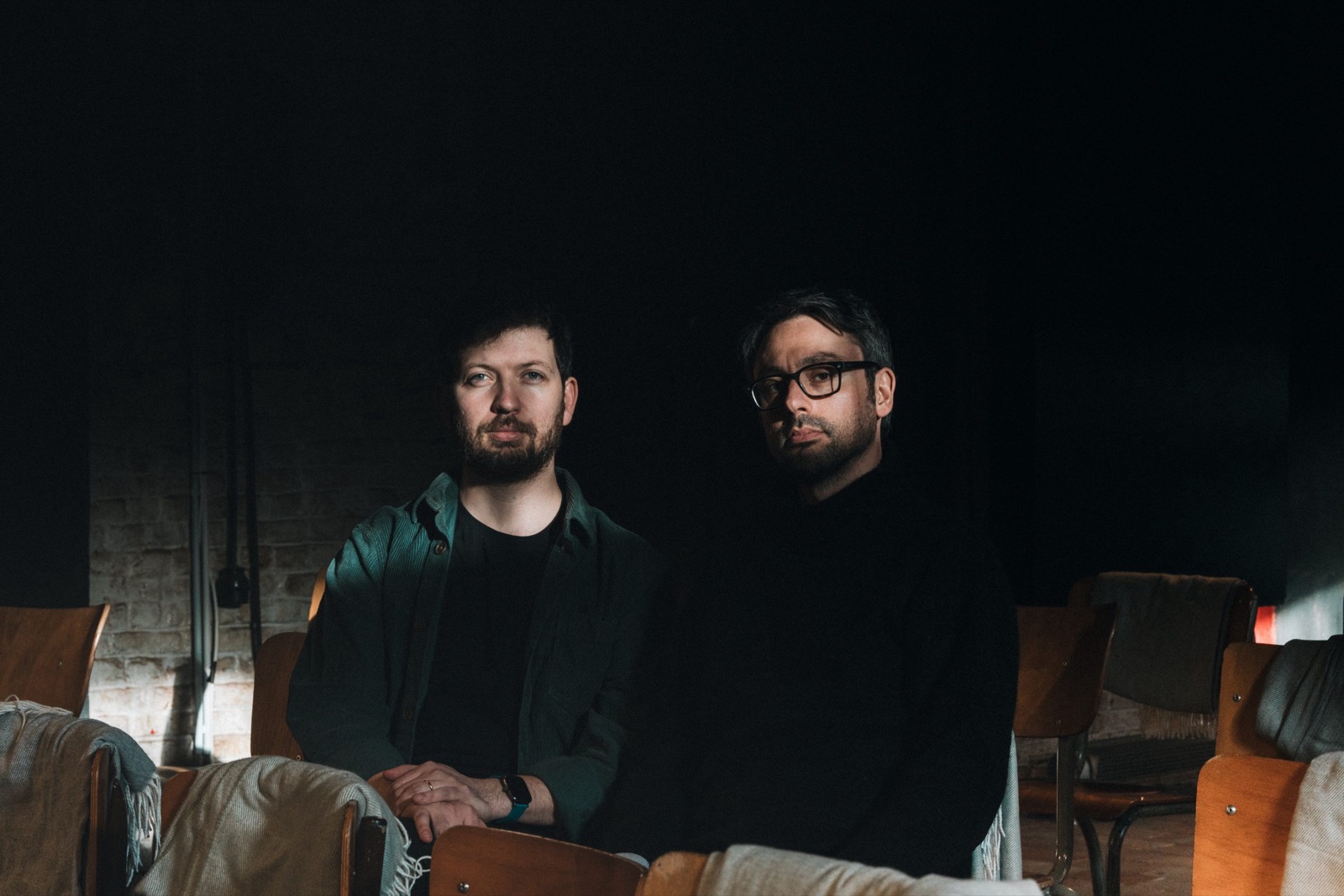 Gabriele di Franco and Francesco Negro in an empty theatre