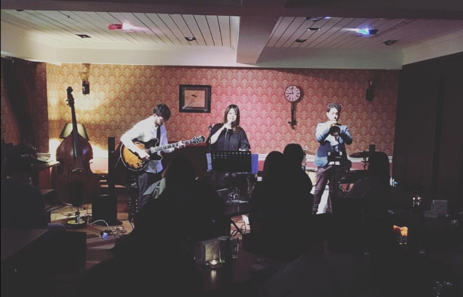 Nobis trio playing in a club